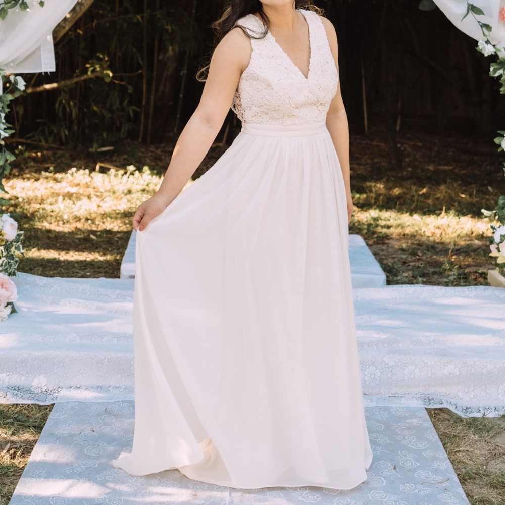 Boutique 1861 Open Back Cream Maxi Bridal Dress